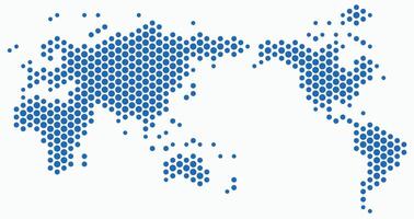 Circle shape world map on white background. vector