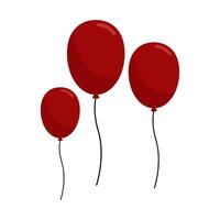 red balloons isolated on white vector