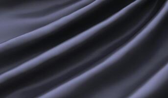 Black silk, crumpled fabric, crumpled satin fabric, abstract waves, silk wavy, silk or satin, elegant, silk veil, soft canvas background, linen, 3d rendering photo