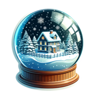 Christmas Snow globe with Snowy house png