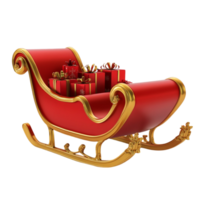 Santa Claus Sleigh With Presents On Transparent Background png