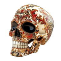 A Skull With OrnTransparent Background.ate Designs On it png