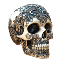 A Skull With Ornate Designs On it Transparent Background. png