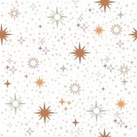 Linear stars and sparks seamless pattern vector
