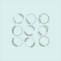 Simple Leaf Wreath with Whimsical Details vector