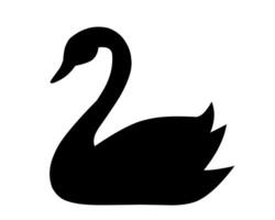 a black swan silhouette on a white background vector