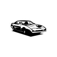 Premium illustration of Knight Rider car. isolated view from side on white background. best for logos, badges, emblems. vector