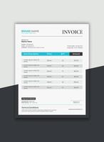 Creative clean business invoice template design. bill payment agreement or cash memo template illustration. Corporate business invoice template layout design vector