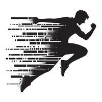 A dynamic silhouette of a man jumping, perfect for artistic prints or decor. vector