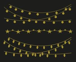 Christmas holidays. Elements of Christmas decorations hanging on isolated background. vector