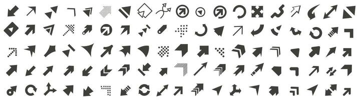 Various arrows. Arrows for templates and backgrounds. Collection of arrows. vector