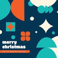 Christmas card in modern minimalist geometric style. New Year and Christmas greeting card design. vector