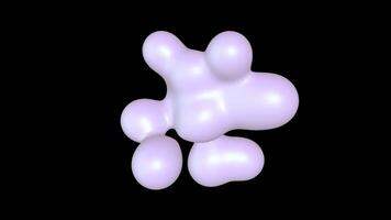 3D fluid liquid metaball satisfying animation, CG abstract motion graphics. merging and flowing of glossy liquid deforming organic molecules on solid background video