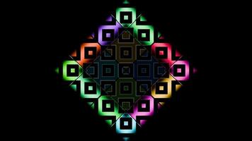 Colorful geometric patterns pulsating to energetic music video