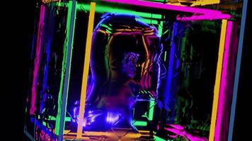 Vibrant kaleidoscope of neon patterns for an electrifying party atmosphere video