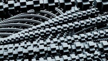 Abstract 3D animation of flowing cubes creating mesmerizing visual patterns video