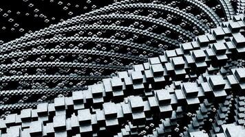 Dynamic abstract patterns flowing through a digital landscape at night video