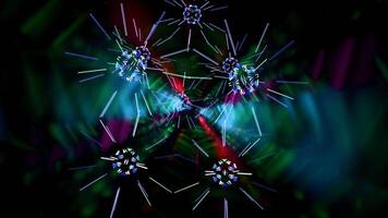 Mesmerizing kaleidoscope of vibrant lights swirling in a rhythmic pattern video