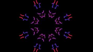 Vibrant neon patterns rotate in mesmerizing display for creative VJ loops video
