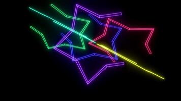 Colorful neon shapes dancing in a mesmerizing VJ loop for music performances video