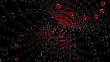 Dynamic red and black kaleidoscope patterns for vibrant music visuals video