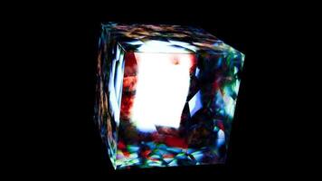 Vibrant kaleidoscopic cube loop for immersive music experiences at parties video