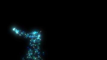A magical blue beam of luminous particles draws a star. Comet, magic, abstraction, fireworks. Background video
