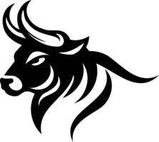 The bull head silhouette on a white background vector