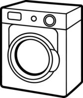 A washing machine coloring page vector