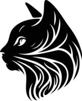 A black cat head with a long tail vector