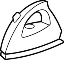 An iron is shown in black and white on a white background vector