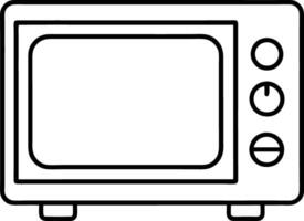 A black and white drawing of a microwave vector