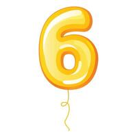 Birthday inflatable foil number balloon isolated on a white background. vector