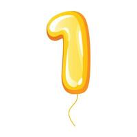 Birthday inflatable foil number balloon isolated on a white background. vector