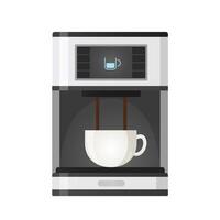 illustration with coffee machine and cup of hot drinks isolated on white background vector