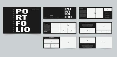 Architecture portfolio book design or interior portfolio layout design template vector