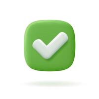 Realistic right check mark, affirmation concept. vector