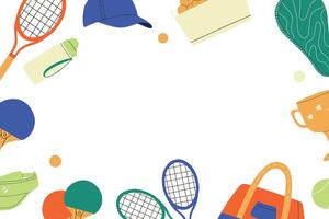 Pattern with tennis. Frame with tennis elements with place for text. illustration. vector