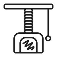 Cat scratching post, black editable stroke, single monochrome illustration, pictogram of kitty house for rest and games vector