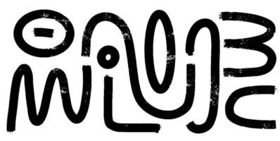 Grunge Ink Curve Line Set. Playful Brush Strokes and Stripes with Black Wave Shapes. Abstract Japanese Style Doodles and Splash Elements in Design. vector
