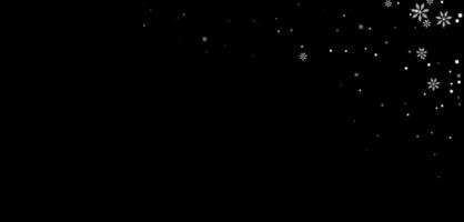 winter background Top Corner Border featuring snowflake pattern. White snow Falling over night sky with transparent effect. vector
