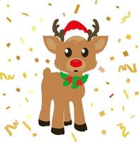 Cute reindeer. Charming and friendly baby reindeer that is associated with warmth and care. A fairy tale character. A symbol of Christmas, coziness and joy. Little reindeer. vector