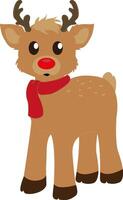 Little reindeer. Cute reindeer. Charming and friendly baby reindeer that is associated with warmth and care. A fairy tale character. A symbol Christmas, coziness and joy. Festive design. vector