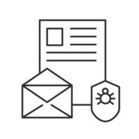 Mail security line icon electronic safety vector