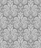 Bold seamless damask design in gray and black with dramatic ornamental and floral symmetry. vector
