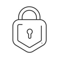 Lock icon with editable stroke. Cyber security vector