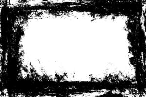 retro frame with black brush border and rough paint strokes. Grungy texture with ink and abstract design. Torn edges and worn corners for an antique, vintage poster. vector