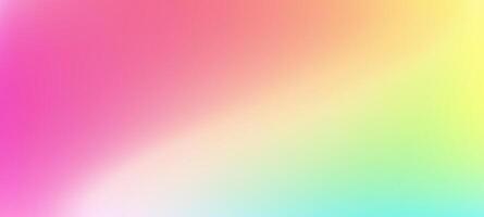 Ombre rainbow background with soft chrome holograph. Abstract blurry gradient in pink and blue. Trendy gradation effect, radiant aura, and neon holo colors. vector