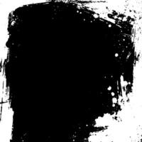 Rough black background on vintage paper with distressed effect. Abstract paint pattern and grungy ink overlay. Weathered rectangle frame with scratched edges. vector