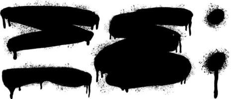 Urban art set featuring a grunge splash with spray paint and ink drips. This cool design showcases a textured background and black splatters. vector